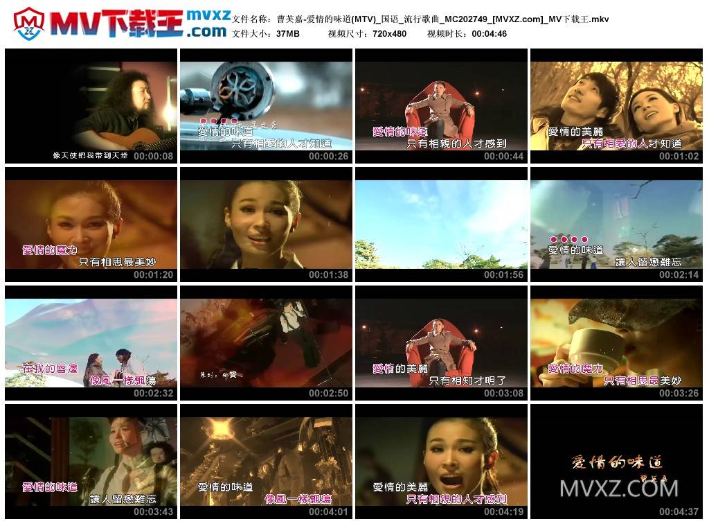 曹芙嘉-爱情的味道(MTV)_国语_流行歌曲_MC202749